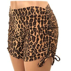 Cheetah Animal Print Hot Yoga Short Swim- Long Length Short- Made in USA NEW